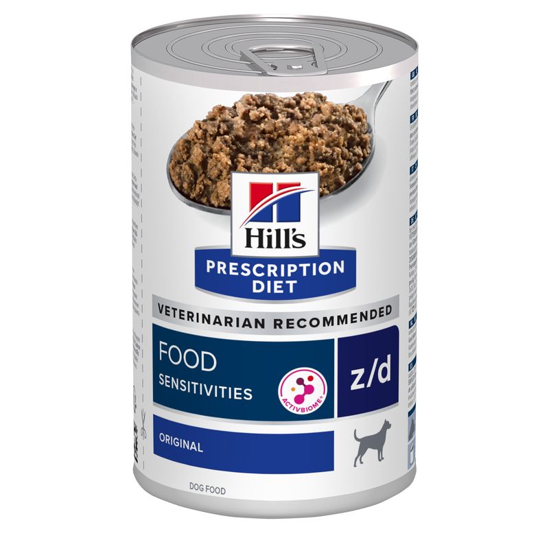 Miscota Pacco 12 Hill's Comida Húmeda Prescription Diet z/d Food Senstitives para Sensibilidades Alimentarias en Perros