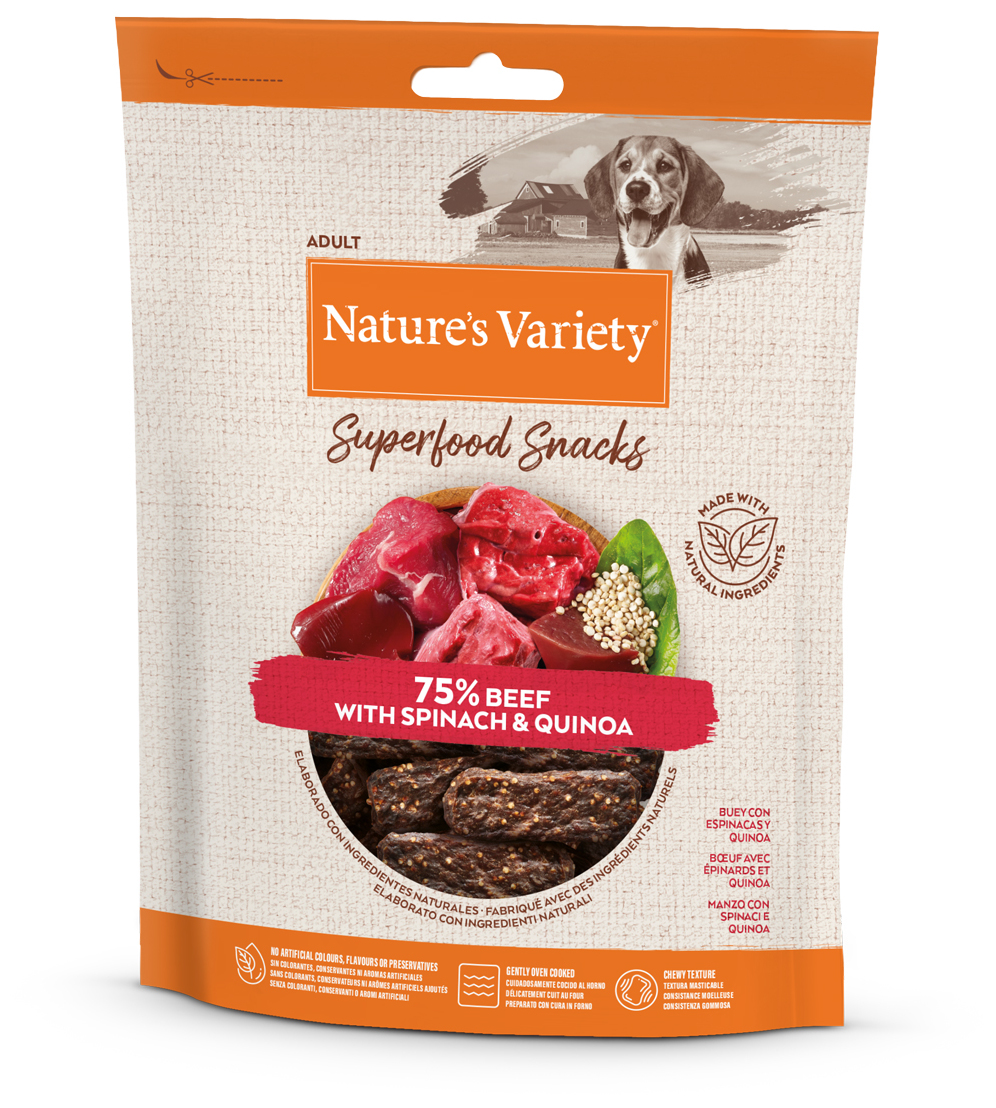 Miscota Nature's Variety Snacks Superfoods Manzo