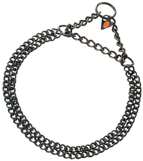 Stainless Steel Double Semi-Double Choke Collar Black