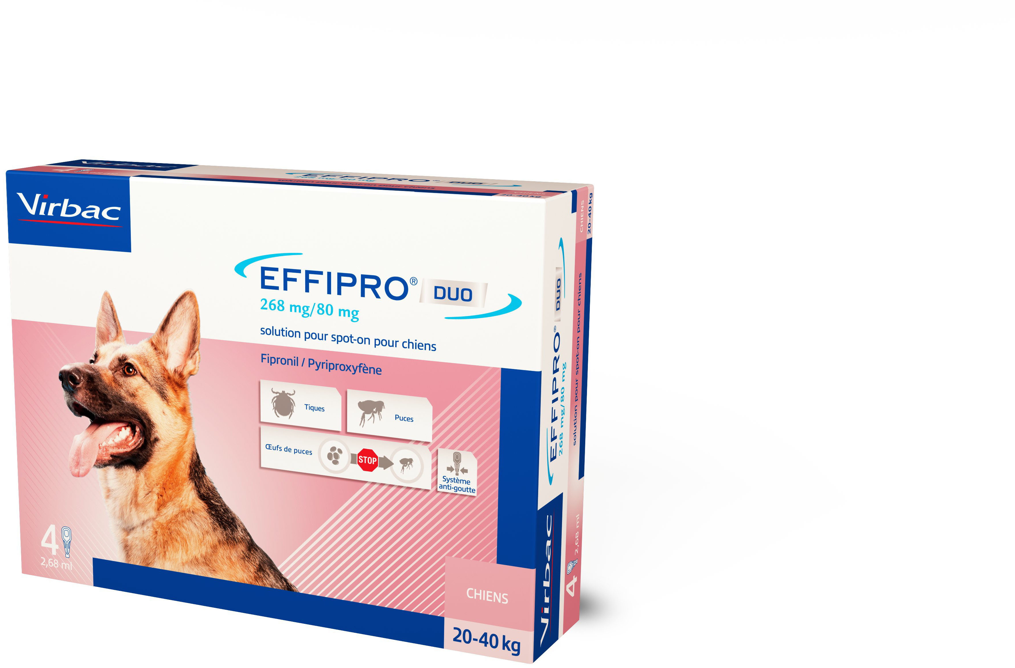 Virbac Effipro Duo Spot on Antiparasitikum für Hunde von 20 bis 40 kg