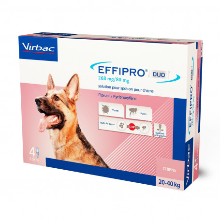 Miscota Virbac Effipro Duo Spot on Antiparassitario per Cani da 20 a 40 Kg