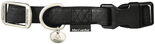 Macleather Nylon Hundehalsband Schwarz