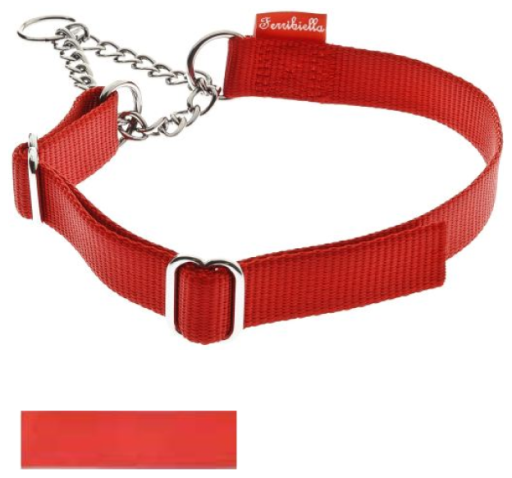 Nylon Semi-Detachable Collar with Red Chain