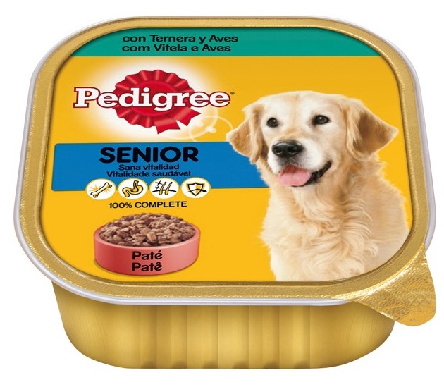 Miscota Pedigree Cibo umido per cani anziani Gusto Vitello e Pollame in Paté Tarrina