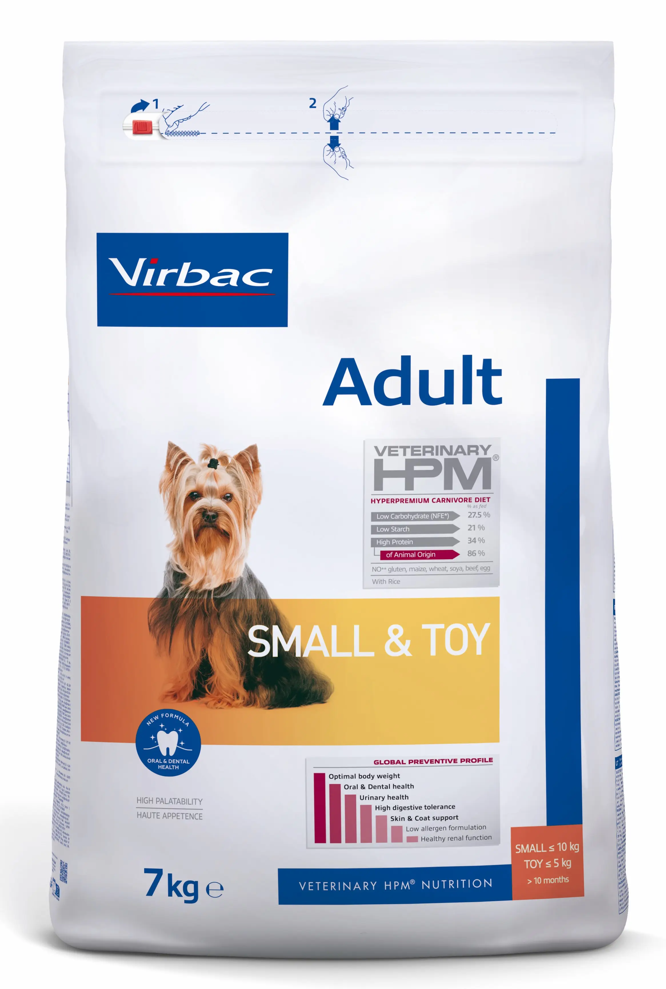 Miscota HPM Penso a Virbac Veterinary Adult Small e giocattolo per cani di piccola taglia