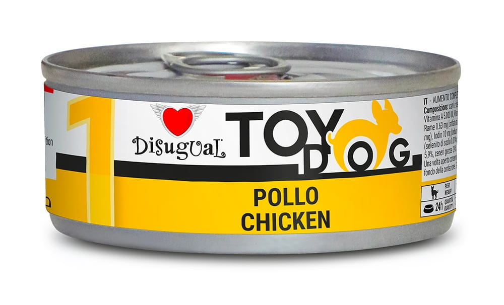 Miscota Disugual Cibo umido al pollo per cani toy