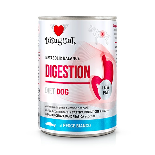 Miscota Disugual Digestion Low Fat Alimento umido di pesce bianco per cani