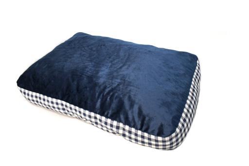 Navy Blue Plaid Comfort Mattress for Dogs