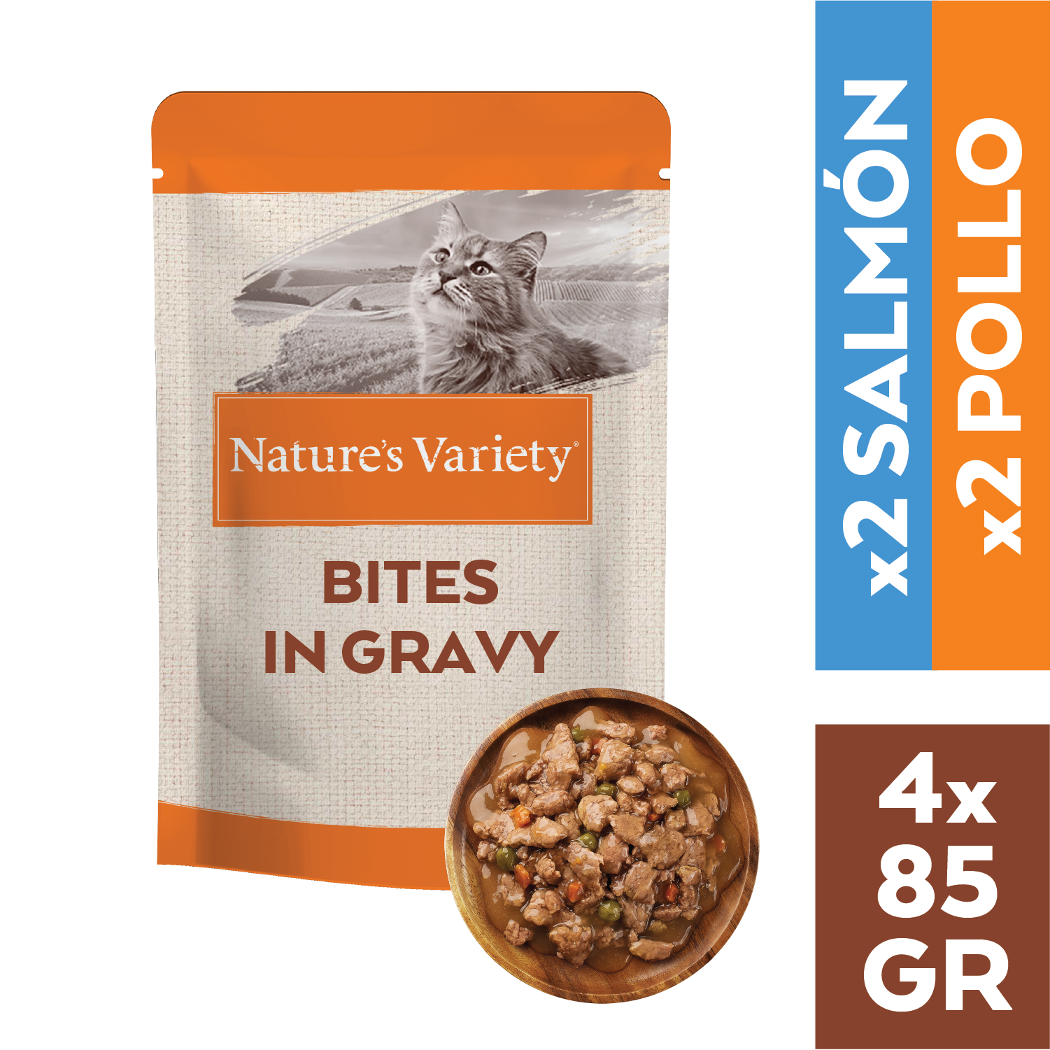 Nature's Variety Multipack de Bocaditos en Salsa de Pollo y Salmón para ...