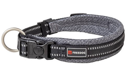 Miscota Freedog Collar imbottito di Shiva Grey per il cane