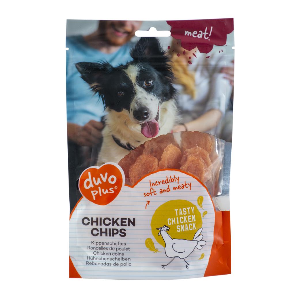 Duvo Plus Meat Chips kipsnack voor honden 80 GR