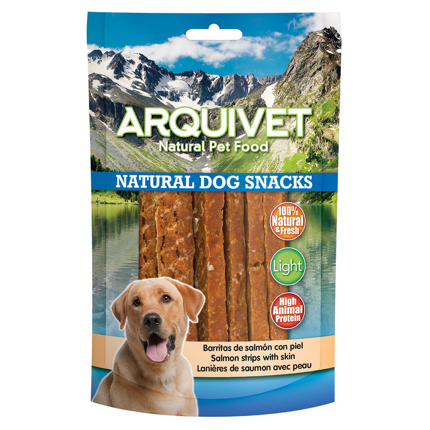 Miscota Arquivet Snack naturale per cani Barrette di salmone con la pelle