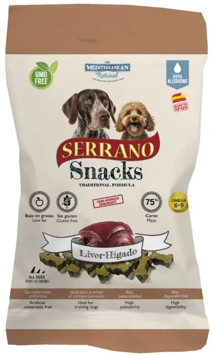 Miscota Mediterranean Natural Snack di fegato Serrano per cani