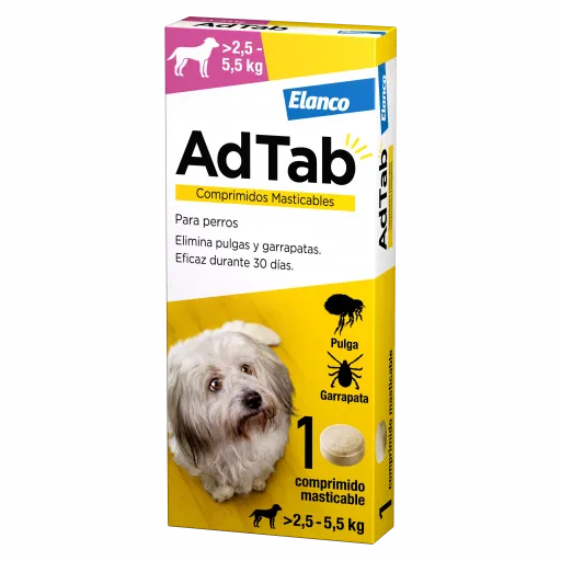 AdTab Comprimidos Masticables Antisitarios Perros de 2,5-5,5 Kg (112mg)