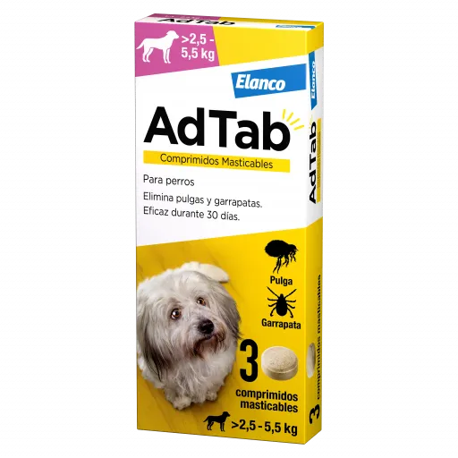 AdTab Comprimidos Masticables Antisitarios Perros de 2,5-5,5 Kg (112mg)
