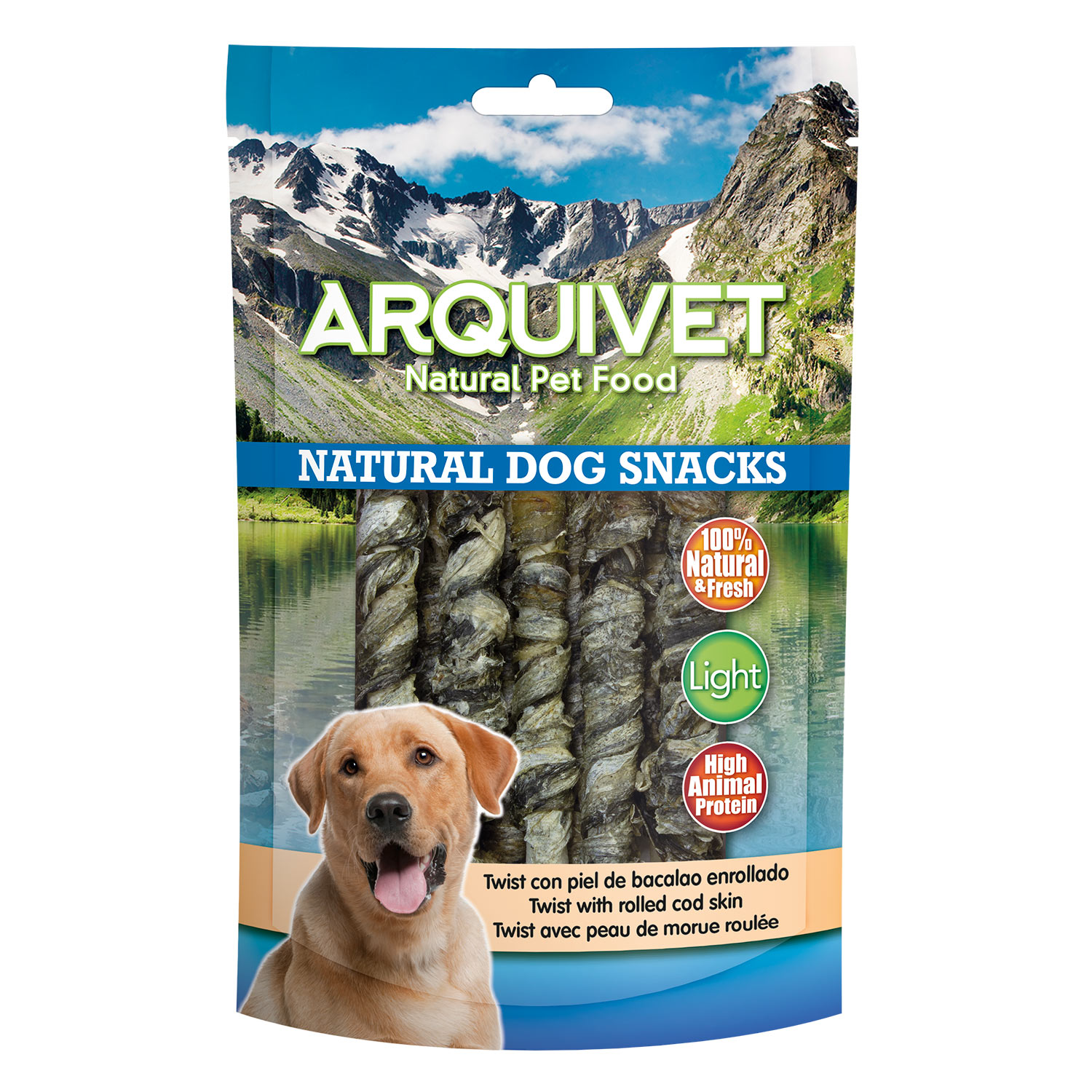 Miscota Arquivet Snack Twist con Piel de Bacalao Enrollada para Perros