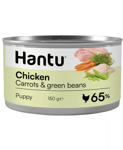 Hantu Comida H&uacute;meda de Pollo con Zanahorias y Jud&iacute;as Verdes para Cachorros