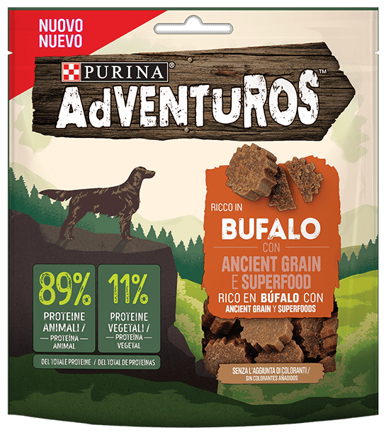 Miscota Adventuros Snack per cani di bufalo a grana antica