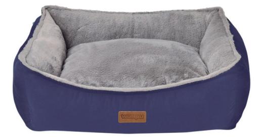 Blue and Gray Rectangular Sorpe Bed for Dogs