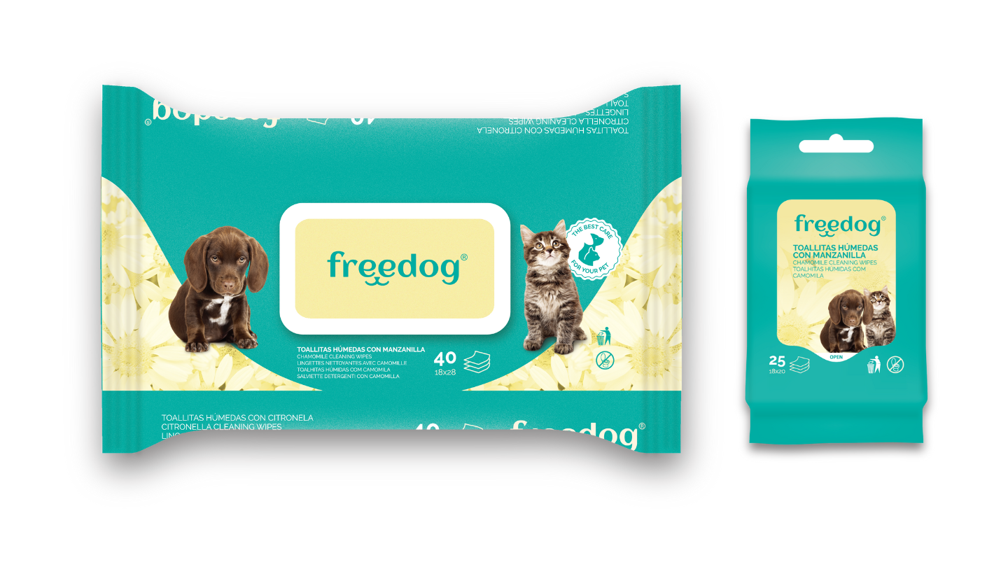 Miscota Freedog Salviette umidificate alla camomilla per cani e gatti