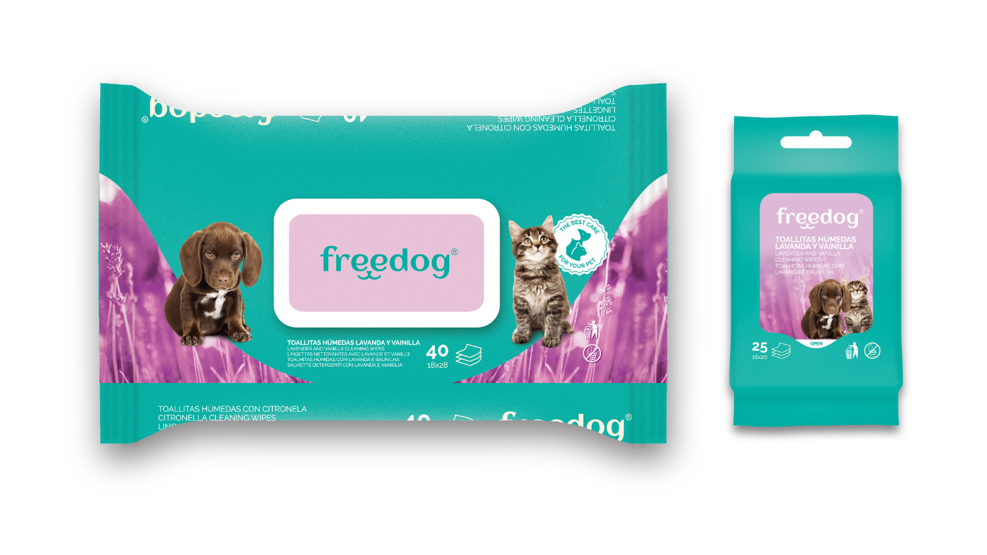 Miscota Freedog Salviette umidificate alla lavanda e alla vaniglia per cani e gatti