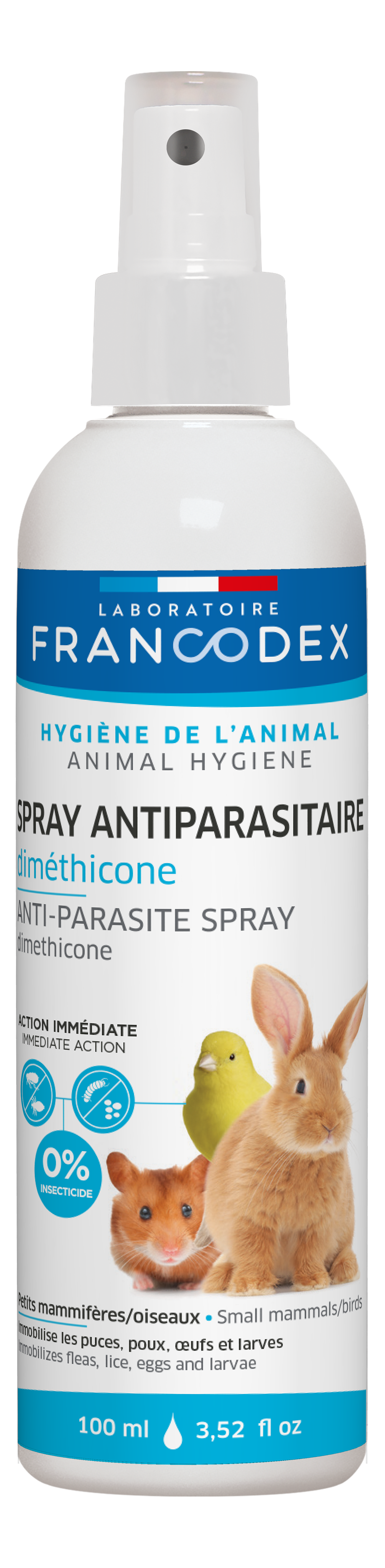 Francodex Antiparasitaire spray met dimeticon voor knaagdieren en vogels 100 ml