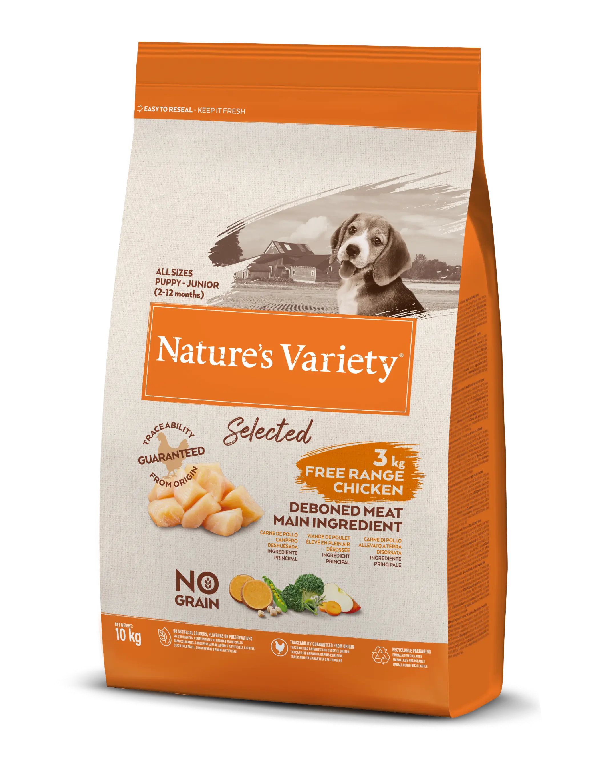 Miscota Nature's Variety Pienso Selected No Grain de Pollo en Libertad para Perros Junior