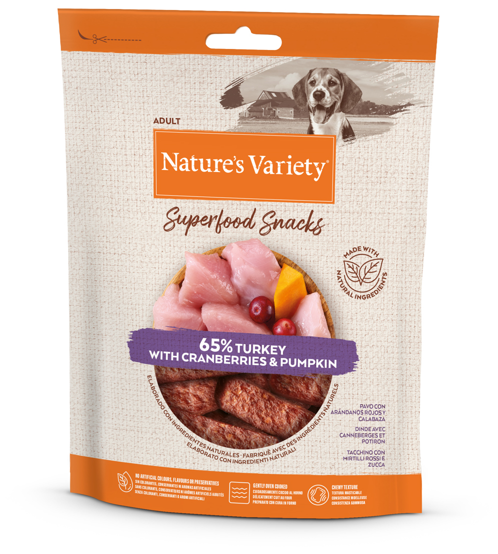 Miscota Nature's Variety Snacks Superfoods Tacchino