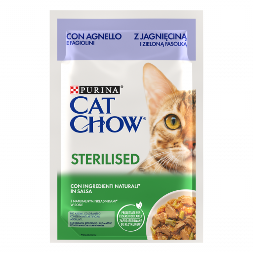 Cat Chow Sterilised Sachets à l'Agneau & Haricots Verts en Sauce Cat Chow Sterilised Sachets à l'Agneau & Haricots Verts en Sauce