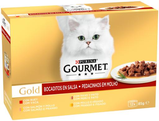 Purina Gourmet Gold Bocaditos In Assorted Sauce 12x85g Cat Food
