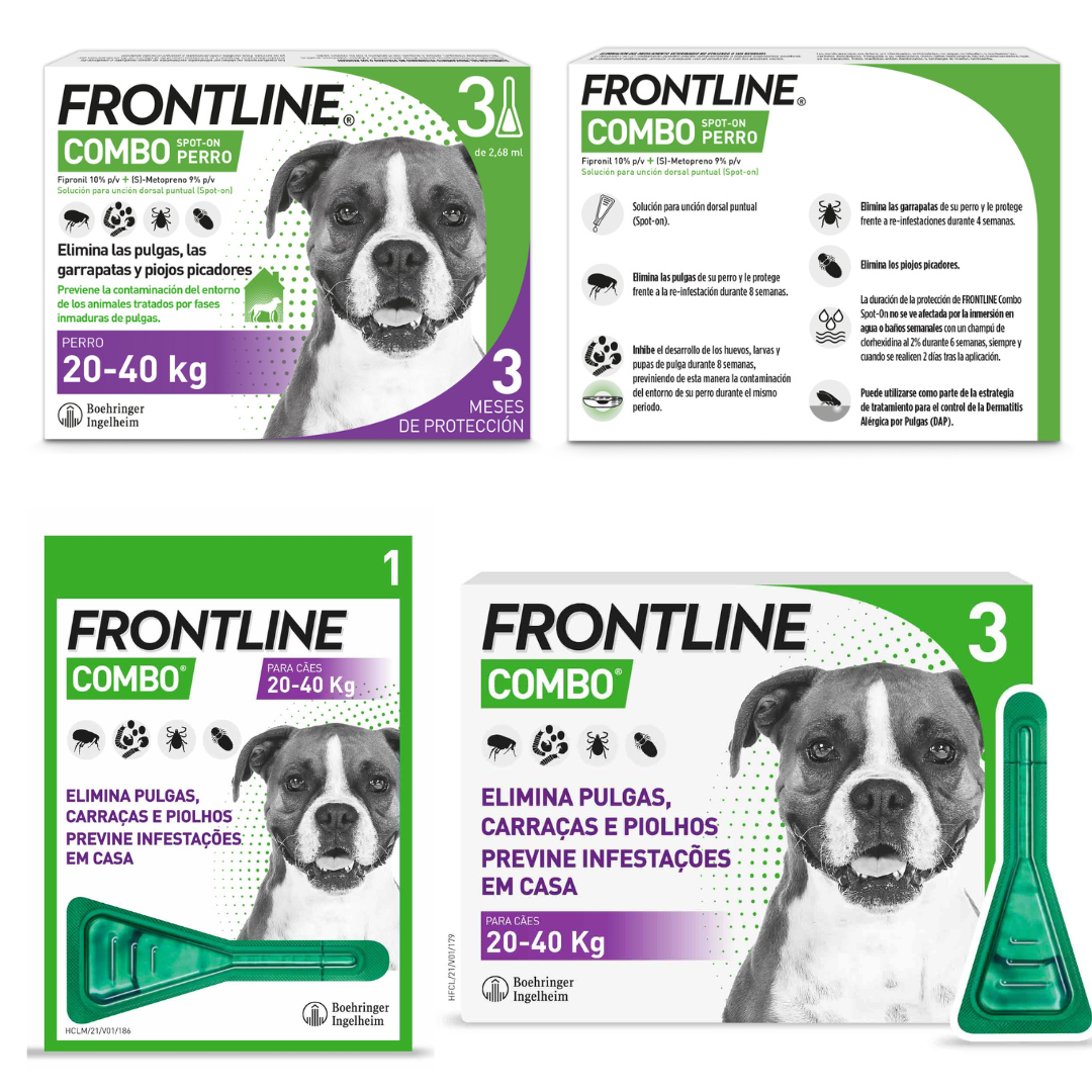 Miscota Frontline Pipette Combo Spot On per Cani Taglia Grande 20-40 Kg