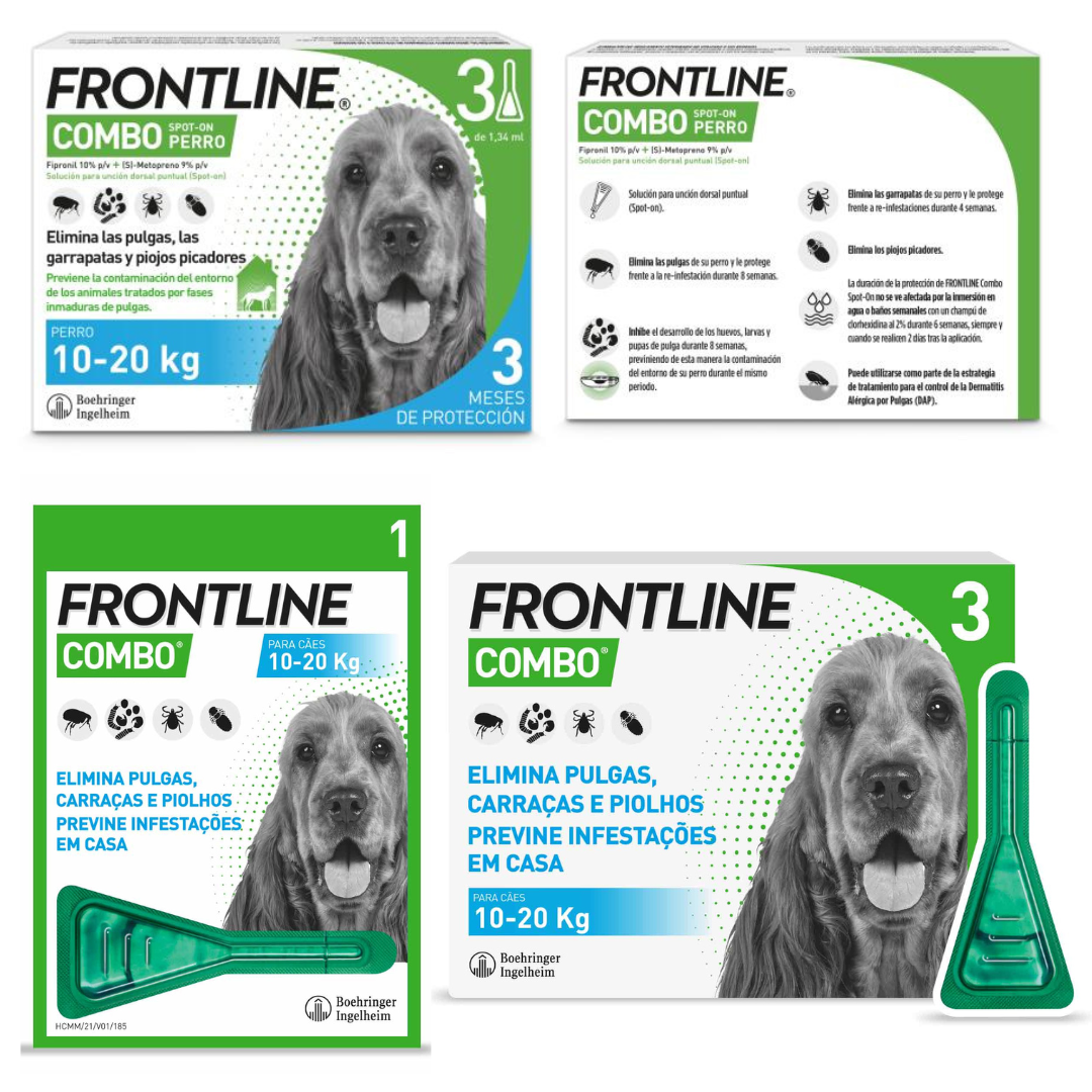 Miscota Frontline Pipette Combo per Cani Taglia Media 10-20 Kg