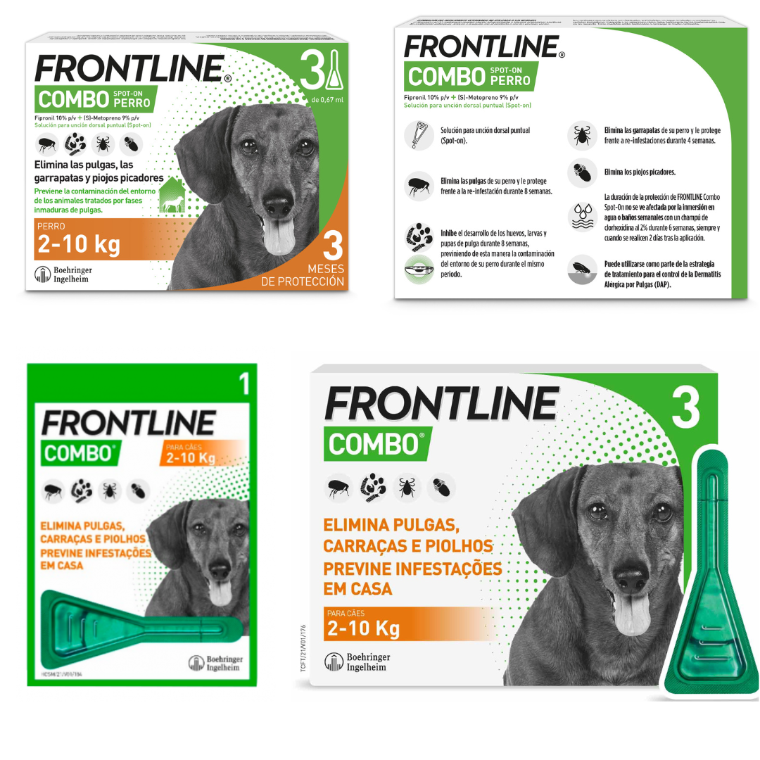 Miscota Frontline Pipette Combo per Cani Piccoli Piccola Taglia 2-10 Kg