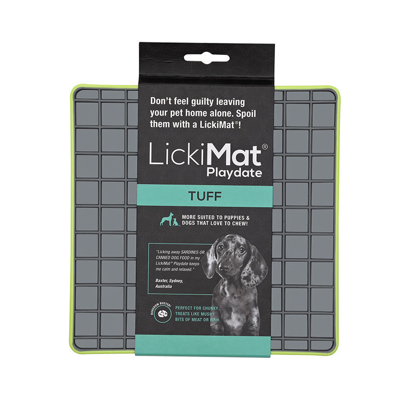 Miscota LickiMat Mangiatoia antivorace per cani Tuff Playdate Grey