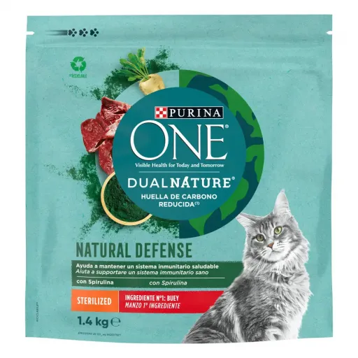 Purina One DualNature Natural Defense Beef Spirulina for Sterilized Cats