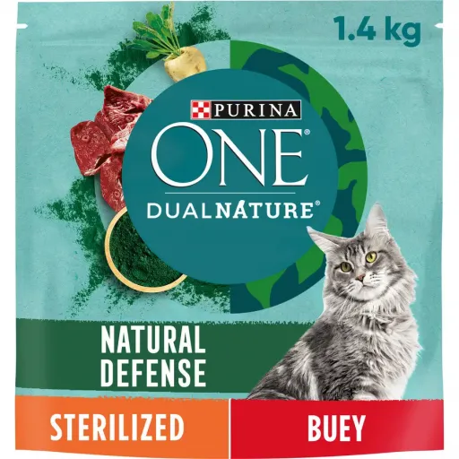 Purina One DualNature Natural Defense Rinderspirulina für sterilisierte Katzen Purina One DualNature Natural Defense Rinderspirulina für sterilisierte Katzen