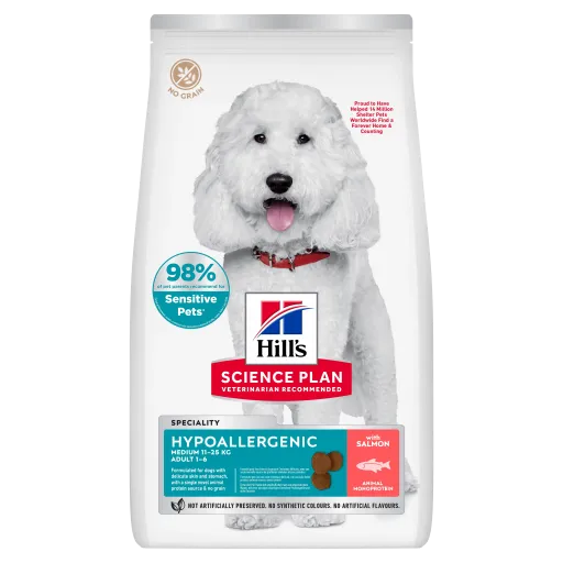 Hill's Science Plan Hypoallergenic de Salm&oacute;n para Perros de Raza Mediana