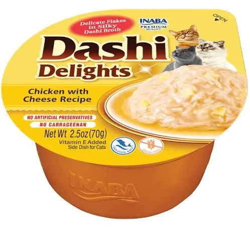 Inaba Dashi Delights natvoer met kip en kaas voor katten 70 GR