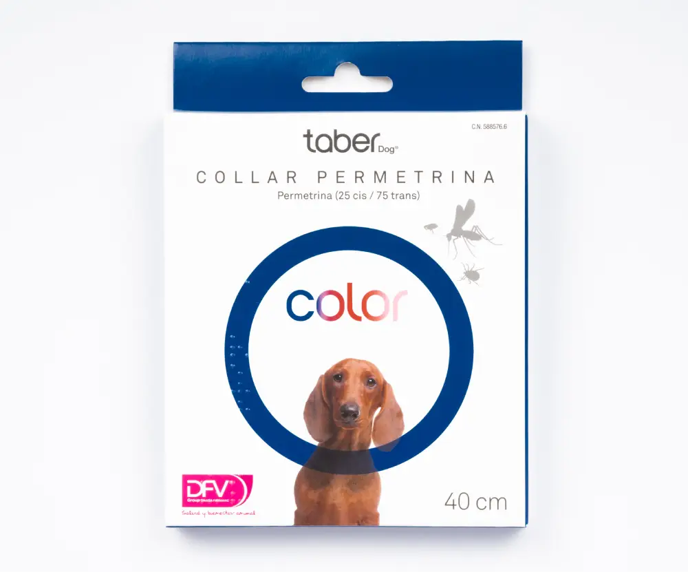Taberdog blauwe antiparasitaire halsband met permethrin voor honden 40 cm