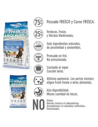 Arquivet Croquettes semi-humides Fresh Ocean au poisson pour petits chiens Arquivet Croquettes semi-humides Fresh Ocean au poisson pour petits chiens