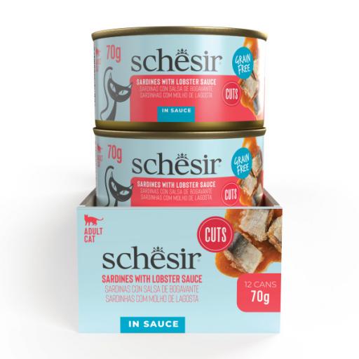 Schesir Nassfutter Sardinenfilets mit Hummerso&szlig;e f&uuml;r Katzen