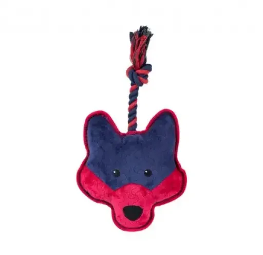 Freedog Tough Fox Toy with Sound and Rope