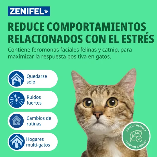 Virbac Zenifel Gel Diffuseur aux Ph&eacute;romones Apaisantes et &agrave; l&rsquo;Herbe &agrave; Chat pour Chats