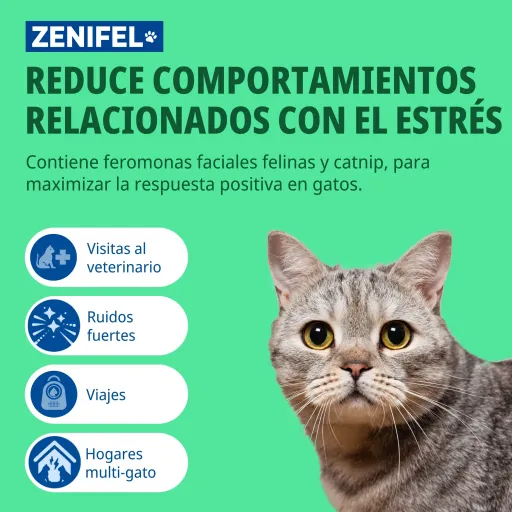 Virbac Zenifel Spray aux Ph&eacute;romones Apaisantes et &agrave; l&rsquo;Herbe &agrave; Chat pour Chats