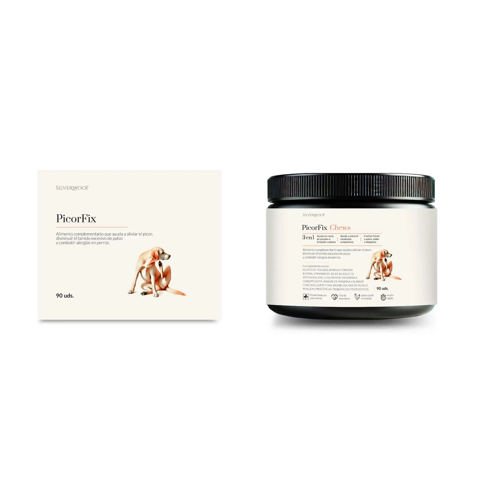 Silverwoof PicorFix Chews kauwtabletten voor natuurlijke verlichting van jeuk bij honden 90 Tabletten