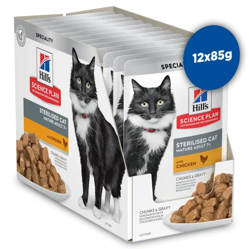 Hill's Feline Sterilised Mature Pollo (Multipack bolsitas) 12x85g