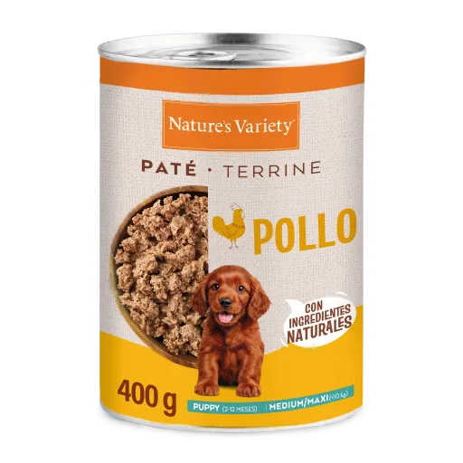 Nature's Variety Nourriture humide en p&acirc;t&eacute; de Poulet pour Chiots Taille Moyenne/Grande