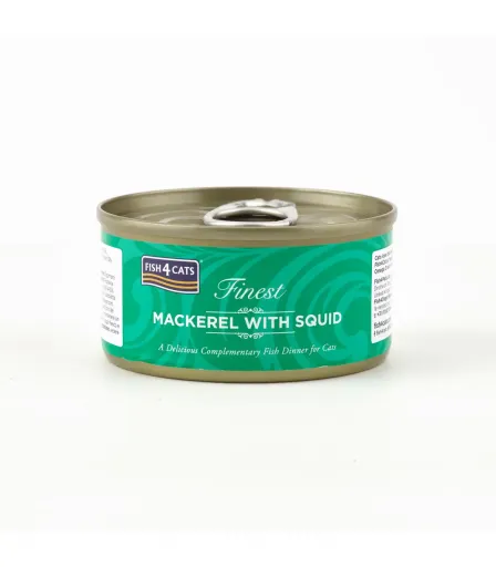 Fish4Cats Comida H&uacute;meda Lata Caballa Con Calamar para Gatos
