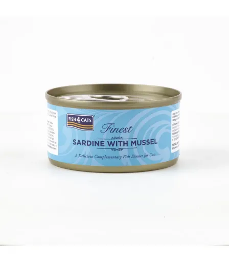 Fish4Cats Comida H&uacute;meda Lata Sardina Con Mejill&oacute;n para Gatos