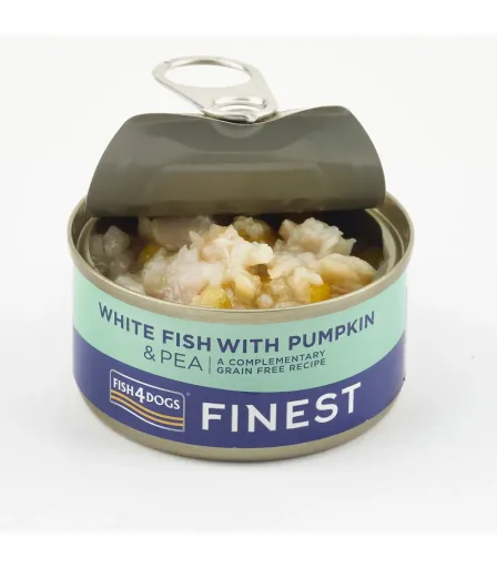 Fish4Dogs Cibo umido al Pesce con Zucca e Piselli per Cani